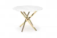 RAYMOND 2 stôl, Pracovná doska - Biely mramor, Nohy - zlaté Stôl okrúhly raymond 2 - Biely mramor / zlaté