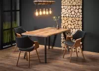 Sanvi bővíthető étkezőasztal 120-180x80 cm - natúr / fekete lábak stůl rozkladany dickson 120-160/80 - Fekete