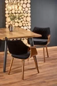 Sanvi bővíthető étkezőasztal 120-180x80 cm - natúr / fekete lábak stůl rozkladany dickson 120-160/80 - Fekete