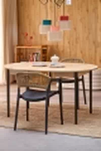 Rozkládací jídelní stůl Elaris - 102-142x102 cm - dub artisan / černé nohy Stůl rozkladany Elaris 102-142x102 cm dub artisan / Nohy černá