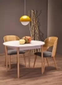 Rozkládací jídelní stůl Elaris - 102-142x102 cm - kašmír / dub natural Stůl rozkladany Elaris 102-142x102 cm kašmír / přírodní 