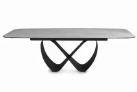 Rozkladací stôl Elunari 160-240x90 cm - prírodný mramor cloud / čierny mat Stôl rozkladany Elunari 160-240x90 cm - Biely mramor / Čierny mat