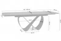 Rozkladací stôl Elunari 160-240x90 cm - mramor amber bianco / matná meď Stôl rozkladany Elunari 160-240x90 cm - mramor amber bianco / miedz mat