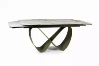 Rozkladací stôl Elunari 160-240x90 cm - mramor amber bianco / matná meď Stôl rozkladany Elunari 160-240x90 cm - mramor amber bianco / miedz mat