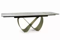 Rozkladací stôl Elunari 160-240x90 cm - mramor amber bianco / matná meď Stôl rozkladany Elunari 160-240x90 cm - mramor amber bianco / miedz mat