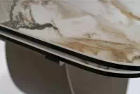 Rozkladací stôl Elunari 160-240x90 cm - mramor amber bianco / matná meď Stôl rozkladany Elunari 160-240x90 cm - mramor amber bianco / miedz mat