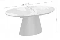 Rozkladací stôl Lurta 160-200x90 cm keramický - biely mramor / tmavý orech Stôl rozkladany Lurta 160-200x90 cm ceramiczny - Biely mramor / Tmavý orech