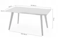 Rozkladací stôl Sanvi 120-180x80 cm - prírodný dub / čierna Stôl rozkladany Sanvi 120-180x80 cm - Dub prírodné / Čierny