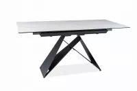Rozkladací stôl Westin 120-160x80 cm - biely mramor / čierna Stôl rozkladany Westin 120-160x80 cm - Biely mramor / Čierny