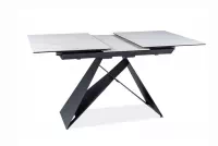 Rozkladací stôl Westin 120-160x80 cm - biely mramor / čierna Stôl rozkladany Westin 120-160x80 cm - Biely mramor / Čierny