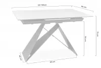 Rozkladací stôl Westin 120-160x80 cm - biely mramor / čierna Stôl rozkladany Westin 120-160x80 cm - Biely mramor / Čierny