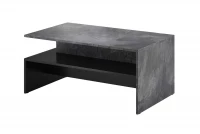 Konferenčný stolík Baros 99 s policou 100 cm - tmavý beton / schiefer / čierna ława beton