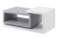 Bota 97 téglalap alakú dohányzóasztal - fehér / beton colorad asztal kawowy Bota 97 z wnekami 120 cm - fehér / beton colorado