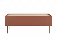 Kávový stolík Desin 120 cm so šuplíkmi - keramická červená / dub nagano Stolík kawowy Desin 120 cm so zásuvkami - ceramic red / Dub nagano
