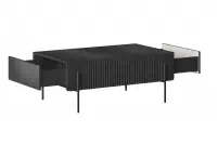 Čierny matný konferenčný stolík Malmi 100 cm so zásuvkami - čierne nohy Stolík kawowy Malmi 100 cm so zásuvkami - Čierny mat / čierny nozki