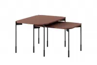 Kávový stolík Sonatia 70 cm obdĺžnikový na kovových nohách - burgund Stolík kawowy Sonatia 70 cm prostokatny na kovových nohách - burgund