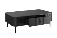 Čierny konferenčný stolík Vesper 103x60 cm so zásuvkou - čierne nohy Stolík kawowy Vesper 103x60 cm z szuflada - Čierny / čierny nožičky
