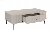 Kávový stolík Vesper 103x60 cm so zásuvkou - kasmír / čierne nohy Stolík kawowy Vesper 103x60 cm z szuflada - kašmír / čierny nožičky