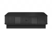 Čierny konferenčný stolík Vesper 103x60 cm so zásuvkou na sokli - čierny úchyt Stolík kawowy Vesper 103x60 cm z szuflada na sokelu - Čierny / Čierny Úchytka