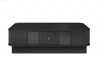 Čierny konferenčný stolík Vesper 103x60 cm so zásuvkou na sokli - zlatá úchytka Stolík kawowy Vesper 103x60 cm z szuflada na sokelu - Čierny / zlaté Úchytka