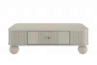 Kávový stolík Vesper 103x60 cm so zásuvkou - kasmír / zlaté úchyty / guľové nohy Stolík kawowy z szuflada Vesper 103x60 cm - kašmír / zlote úchyty / nožičky kule