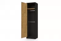 Dulap 2DP pentru canapele extensibile Genius 60 cm - negru / stejar lancelot dulap 2DP - 60 cm do polkotapczanow Genius - negru / stejar lancelot