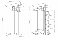 Rohová skriňa Mobi MO1 - biely / zlaté Rohová skriňa Mobi MO1 - 90 cm - Biely / zlaté