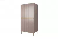 Dulap dormitor Nicole 100 cm - MDF roz antic / picioare aurii dulap Nicole z metalowymi nogami i uchwytami 100 cm - antic roz / picioare aurii