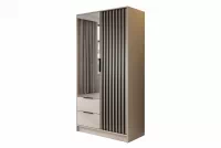skříň z zrcadlem Neria 105 cm - kašmír / černá skříň z zrcadlem Neria 105 cm - kašmír / černá