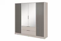 skříň z zrcadlem Neria 206 cm - kašmír / černá skříň z zrcadlem Neria 206 cm - kašmír / černá