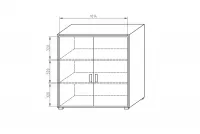 Kancelářský regál Offi OF-DR1 s centrálním zámkem 105 cm Skříňka biurowa Rozměry