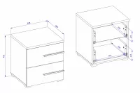 Noční stolek Violla 22 - 45 cm - dub olejovaný Noční stolek Violla 22 s zásuvkami 45 cm - Dub olejowany