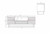 Comodă TV Asha 167 cm pe bază de metal - alb mat Dulap TV Asha 167 cm z szuflada i metalowym stelazem - bialy mat