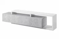 TV stolek Bota 40 - 219 cm - bílá / beton colorado skříňka RTV Bota 40 z wnekami i szuflada 219 cm - bílá / beton colorado
