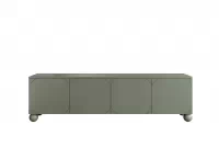 RTV skrinka Sonatia II 200 cm so štyrmi dverami na guľatých nohách - olivová TV skrinka Sonatia II 200 cm štvordverová na nogach kulach - Oliva