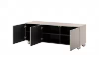 Moderní TV stolek Sonatia II 150 cm na kulatých nožkách - kašmír skříňka RTV třídveřová Sonatia II na nogach kulach 150 cm - kašmír