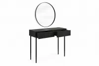 Toaletný stolík Nicole so zrkadlom 80 cm - čierny mat / čierna Toaletný stolík Nicole z čiernym zrkadlom 80 cm - Čierny mat / čierny nozki