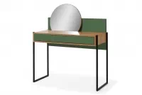 Toaletní stolek se dvěma zásuvkami Color Loft oraz regulowanym zrcadlem - Dub Lefkas / Zeleň láhvová zielona Toaletní stolek