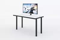 Birou de scris gaming Lamit 135 cm cu înălțime reglabilă - alb / negru birou de scris gamingowe Lamit 135 cm z regulacja wysokosci - alb / negru 