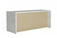 Kuchynský ostrovček KAMMONO 200cm - mramor carrara / Lamely karmel Wyspa Kuchynská KAMMONO 200cm - mramor carrara / lamele karmel