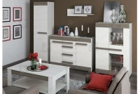 Sestava nábytku do obývacího pokoje Blanco 6 - borovice sněžná / new grey Komplet Blanco 6