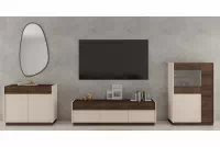 Set mobilier living Beliza III - bej piatră / nuc okapi Complet mobilier pentru camera de zi Beliza III - bez piaskowy / nuc okapi