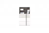 Studentský nábytkový set Lumo I s postelí 90x200 cm - dub wilton bílý / bílý lux / antracit Komplet nábytku mlodziezowych Lumo I z lozkiem 90x200 cm - dub wilton bílá / bílá lux / antracitová