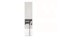 Študentská nábytková zostava Lumo II s posteľou 120x200 cm - dub wilton biely / biely lux / antracit Komplet nábytku mlodziezowych Lumo II z lozkiem 120x200 cm - Dub wilton biela / biela lux / Antracytová