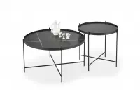 Súprava konferenčných stolíkov Mensa - čierny mramor Komplet Stolíkow kawowych Mensa - Čierny mramor