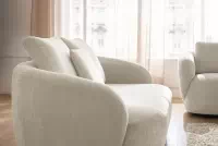 Čalouněný set Finezal - pohovka 2místná + otočné křeslo Komplet čalouněná Pohovka Finezal 2-os + Křeslo obrotowy