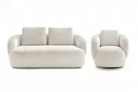 Čalouněný set Finezal - pohovka 2místná + otočné křeslo Komplet čalouněná Pohovka Finezal 2-os + Křeslo obrotowy