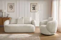 Čalouněný set Finezal - pohovka 2místná + otočné křeslo Komplet čalouněná Pohovka Finezal 2-os + Křeslo obrotowy