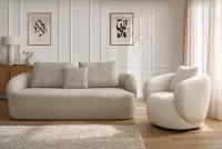 Čalouněný set Finezal - pohovka 3místná + otočné křeslo Komplet čalouněná Pohovka Finezal 3-os + Křeslo obrotowy