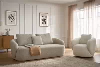 Čalouněný set Finezal - pohovka 3místná + otočné křeslo Komplet čalouněná Pohovka Finezal 3-os + Křeslo obrotowy